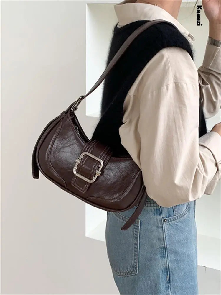Vintage Half-Moon Leather Handbags