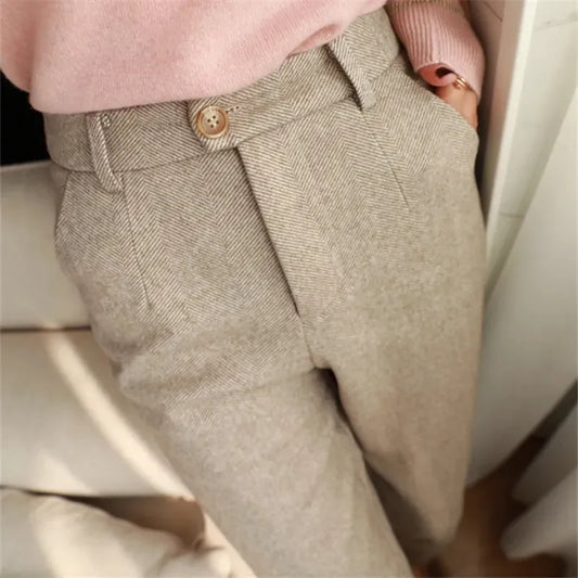 Wool Blend Pants for Women in Fall and Winter!