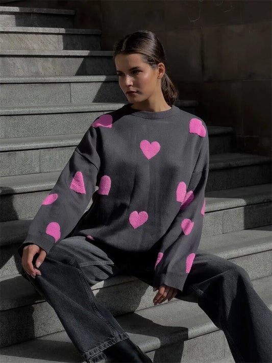 Sweter w kształcie serca w różnych kolorach