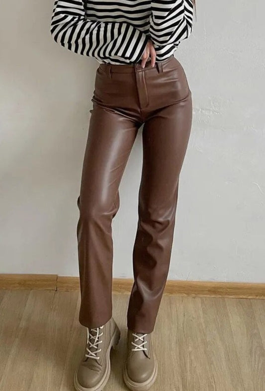 Winter Women's Leather Pants: