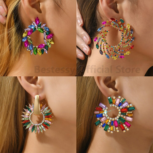 Colorful Large Stud Earrings